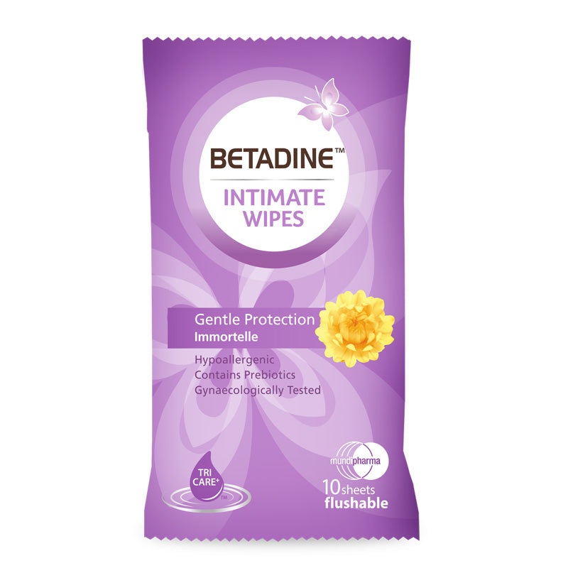 Betadine Intimate Wipes Gentle Protection Immortelle, 10 Sheet|Betadine In Lebanon