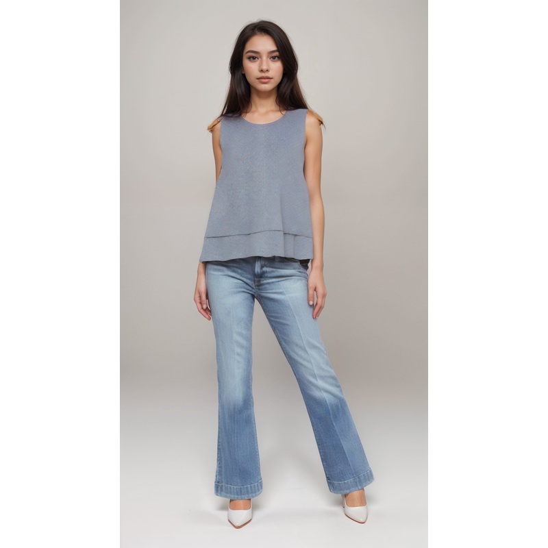 Mango Women’s Blue Dot-Print Sleeveless Blouse| Mango in Lebanon