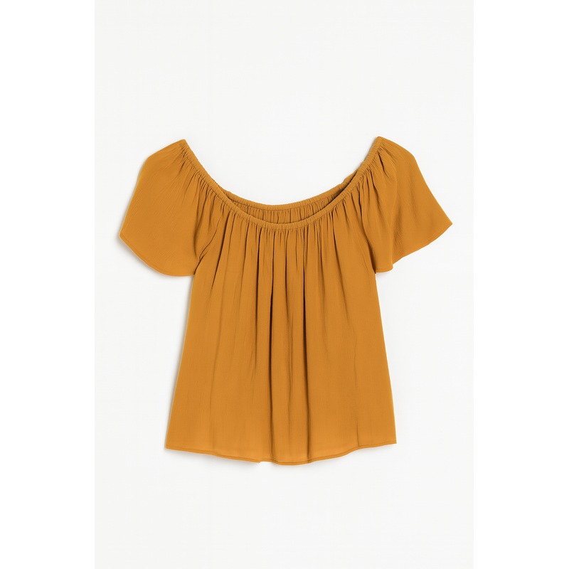 Mango Women’s Camel Off-Shoulder Blouse |Mango In Lebanon