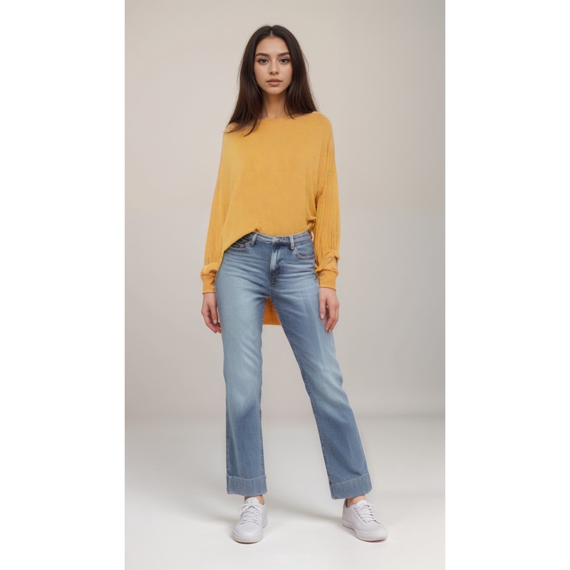 Mango Women’s Mustard Long-Sleeve Blouse| Mango in Lebanon