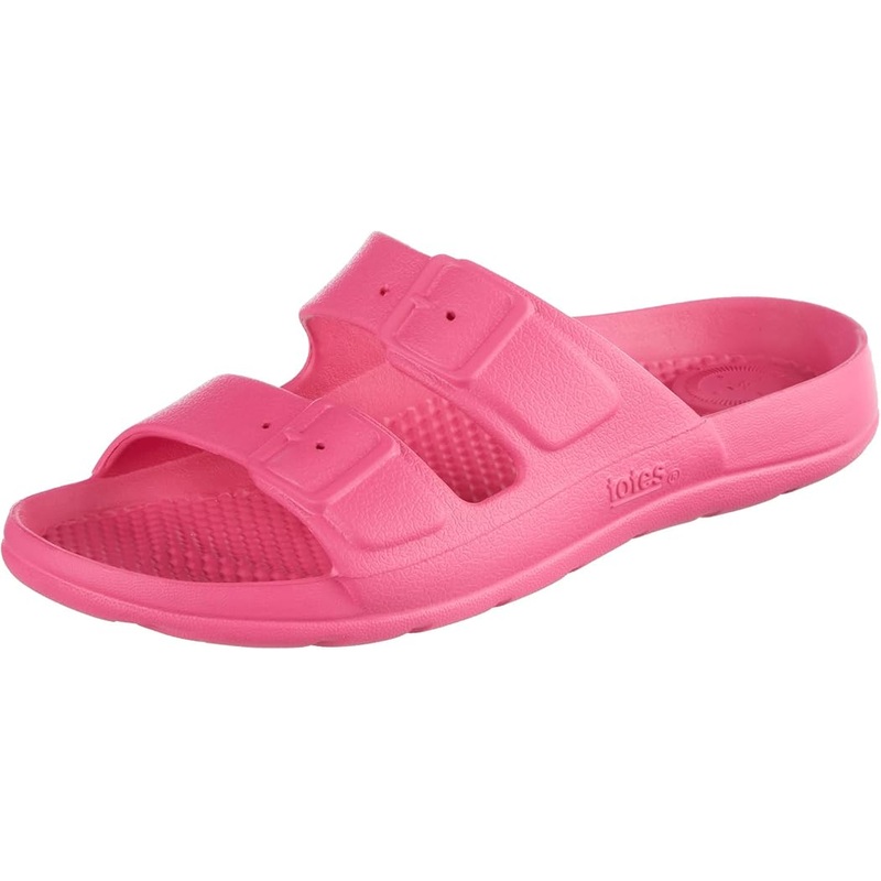 Totes Girl’s Pink Everywear Molded Double Buckle Slide Slipper |Totes In Lebanon