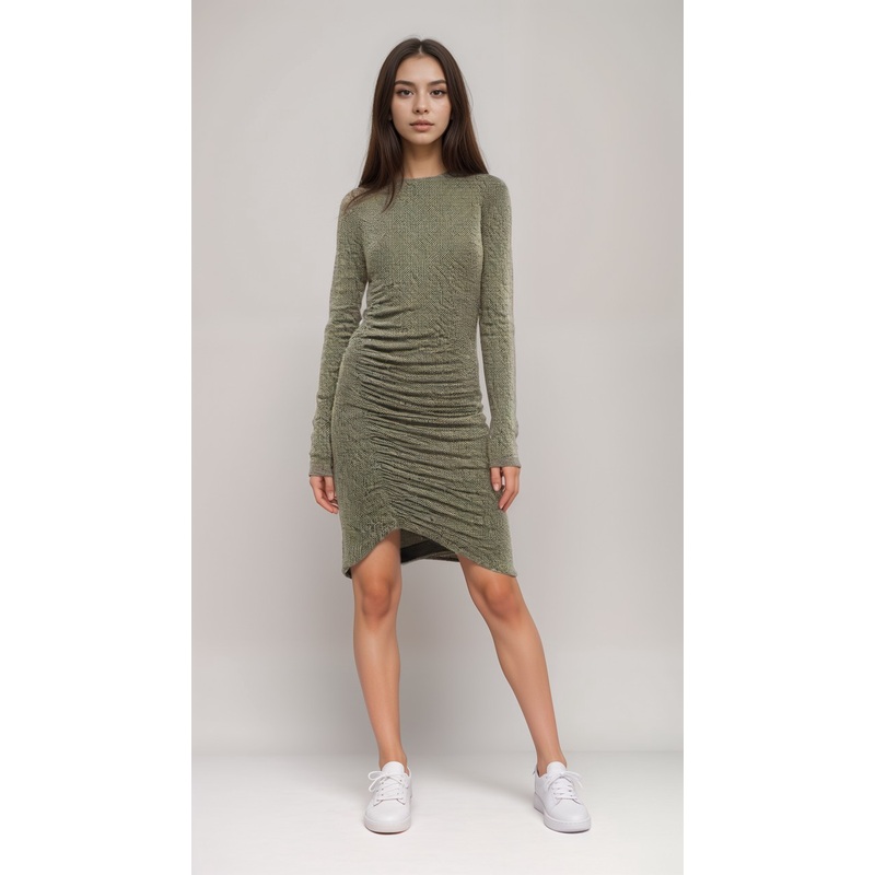 Bershka Women’s Black Gold Glittered  Long-Sleeve Dress | Bershka in Lebanon