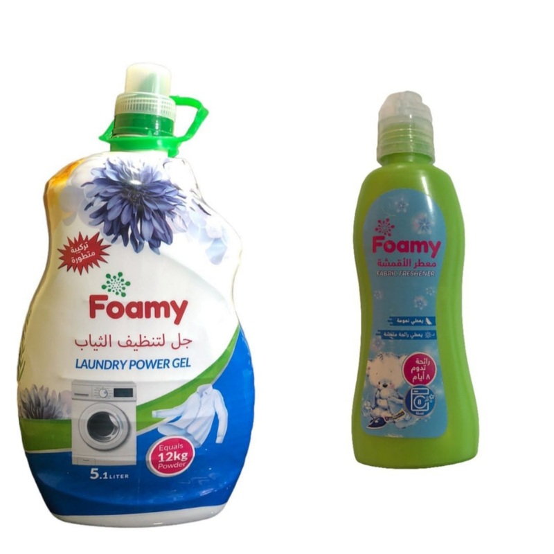Foamy Laundry Power Gel 5.1 L +Fabric freshener Free| Foamy In Lebanon