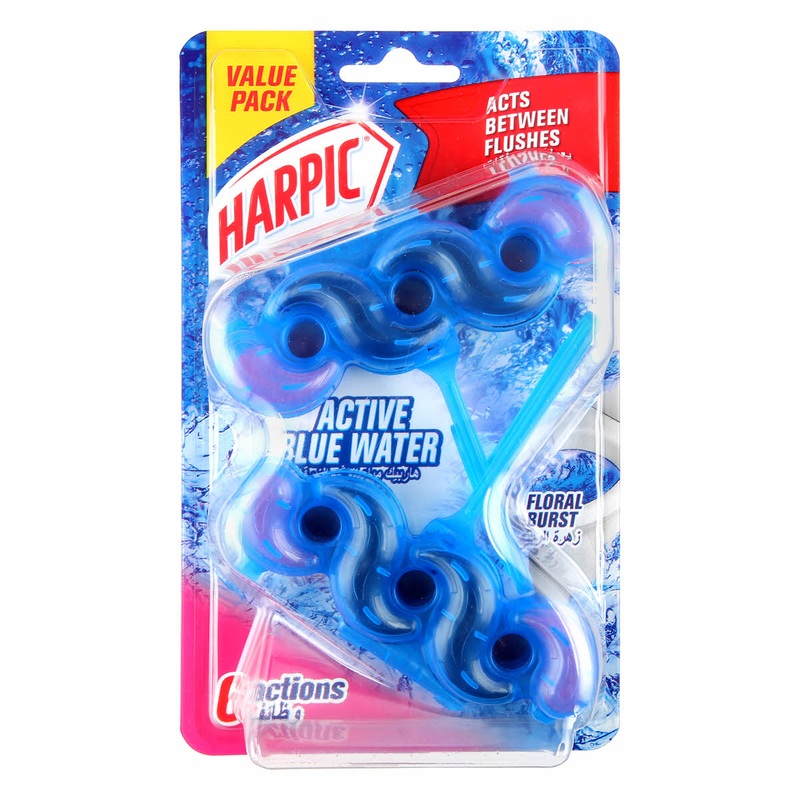 Harpic Active Blue Water Toilet Rim Block Floral Burst 2*35g | Harpic In Lebanon