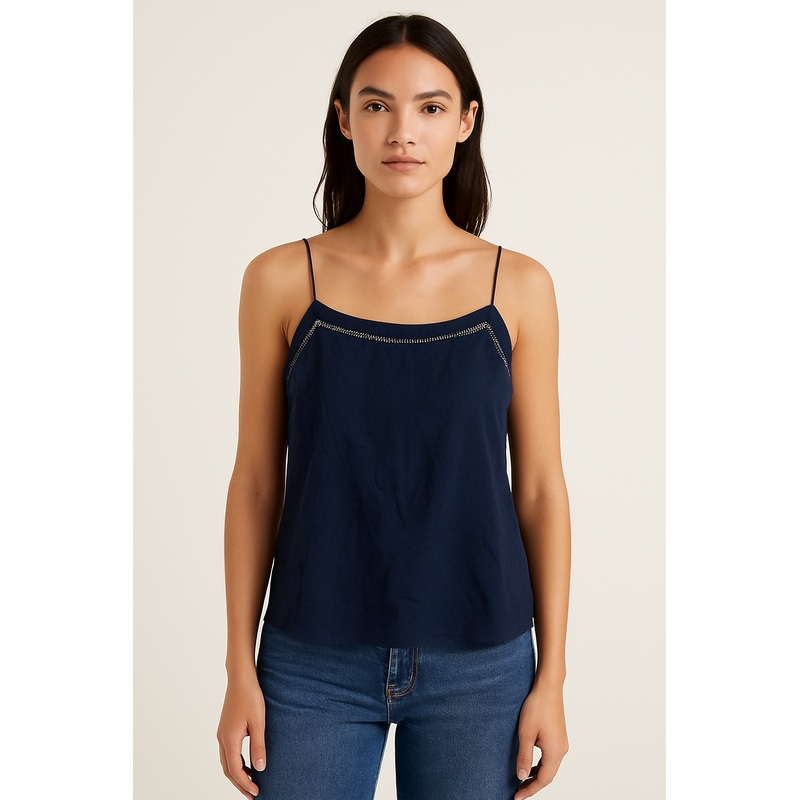 Mango Women’s Navy Spaghetti Straps Blouse |Mango In Lebanon