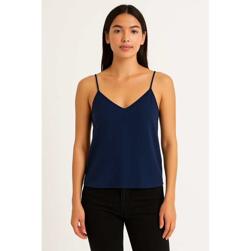 Mango Women’s Navy V-Neck Knitted Blouse |Mango In Lebanon