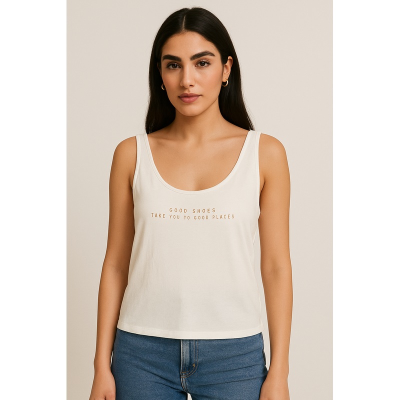 Mango Women’s White Good Shoes Take You To Good Places Sleeveless Blouse |Mango In Lebanon
