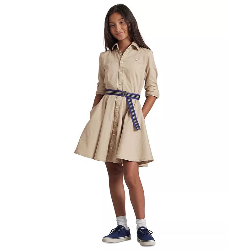 Polo Ralph Lauren Big Girls Belted Cotton Chino Shirtdress |Polo Ralph LaurenIn Lebanon