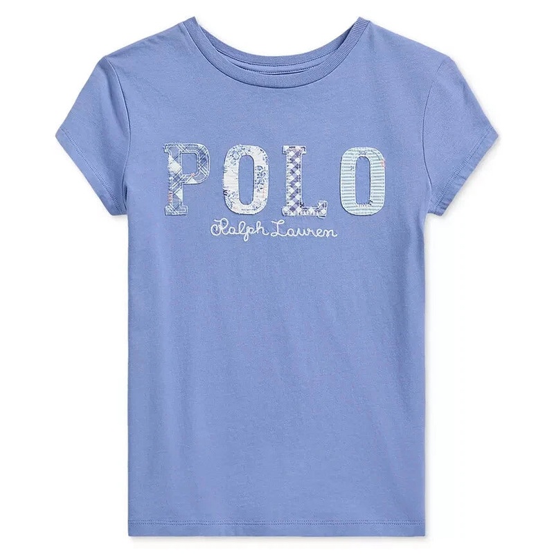 Polo Ralph Lauren Girl’s Blue Mixed-Logo Cotton T-Shirt  |Polo Ralph Lauren In Lebanon