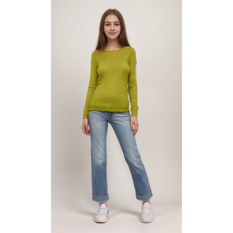 POMPdeLUX Girl’s Dusty Yellow Long Sleeve T-Shirt |POMPdeLUX in Lebanon