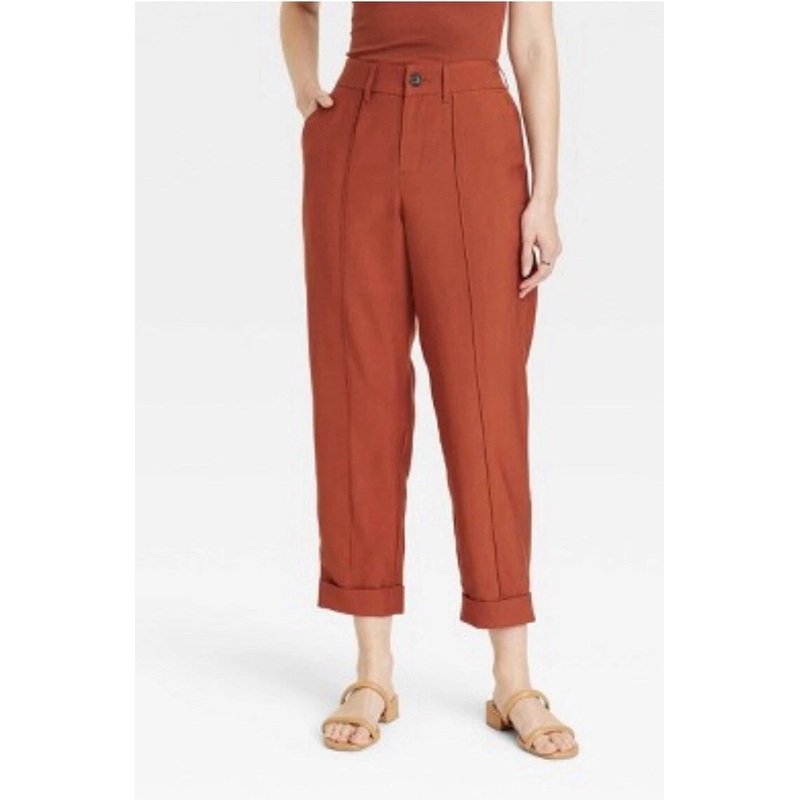 A New Day Women’s Brick High-Rise Slim Fit Effortless Pintuck Ankle Pants  |A New Day In Lebanon