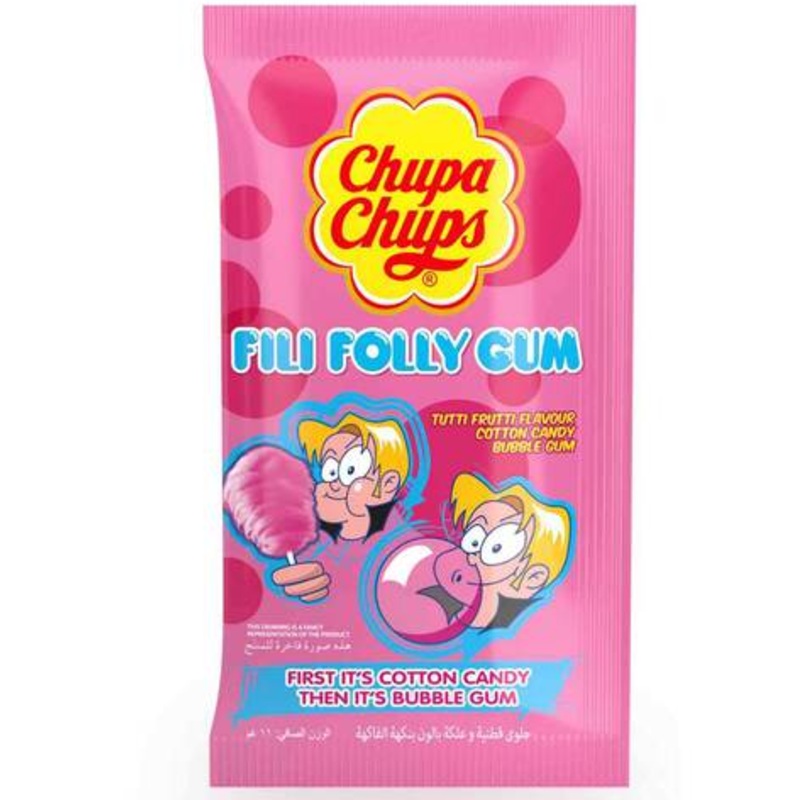 Chupa Chups Fili Folly Cotton Candy Gum Tutti Frutti Flavor 11g | Chupa Chups In Lebanon