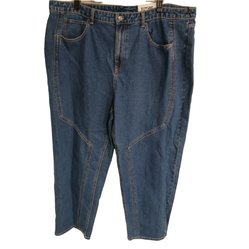 Future Collective Women’s Navy Western Seamed Straight Denim Pant |Future Collective In Lebanon