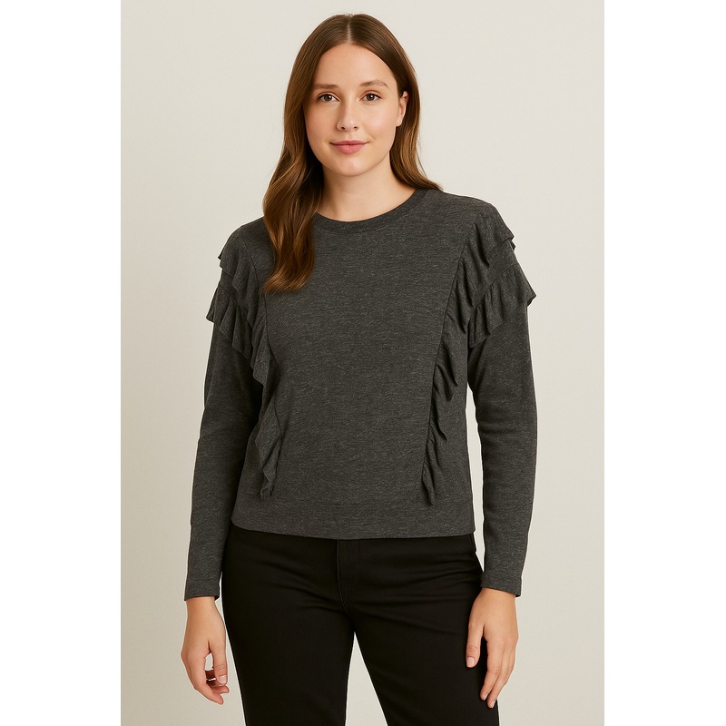 Mango Women’s Washed Black Long Sleeve Blouse | Mango In Lebanon