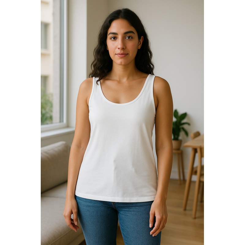 Mango Women’s White Round Neck Sleeveless Blouse | Mango In Lebanon