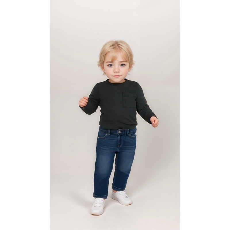 POMPdeLUX Baby Boy Dark Green Long Sleeve Blouse | POMPdeLUX in Lebanon