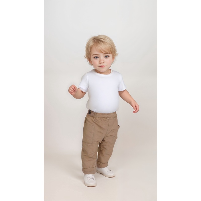 POMPdeLUX Boy’s Beige Linen Trouser | POMPdeLUX in Lebanon