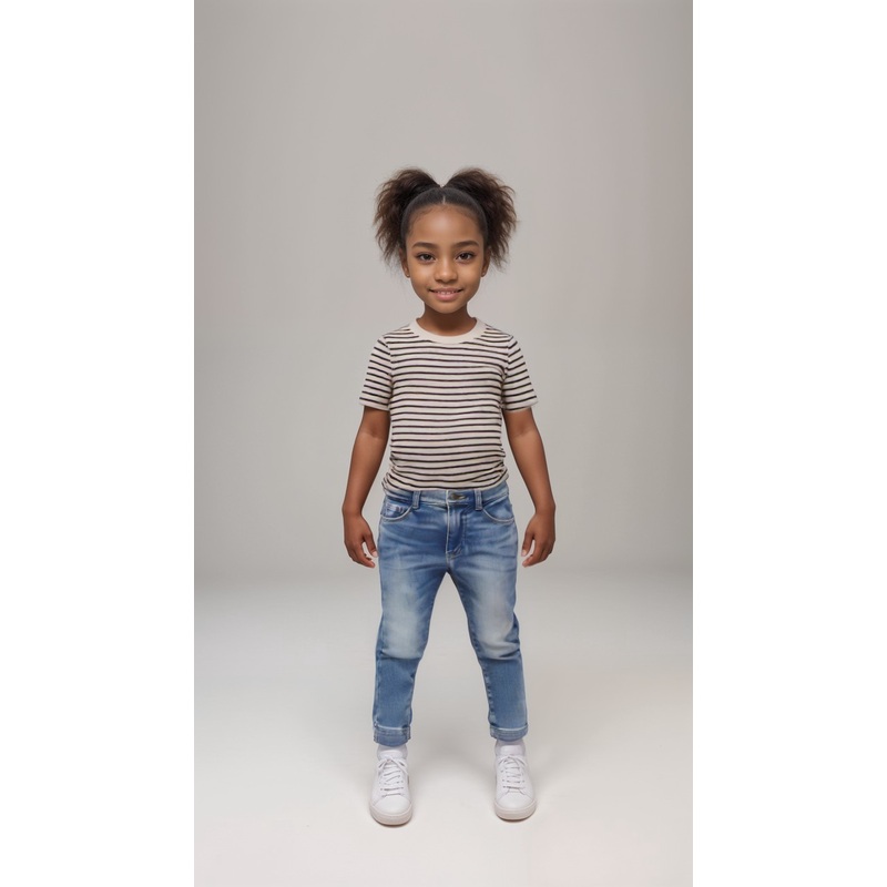 POMPdeLUX Girl’s Beige/Brown Striped Short-Sleeve T-shirt |POMPdeLUX in Lebanon