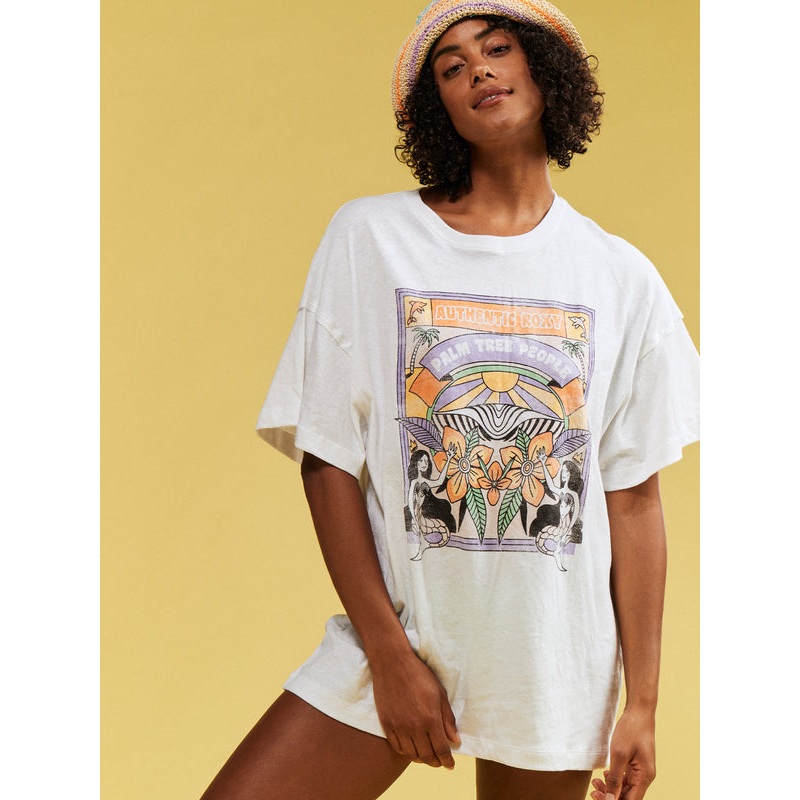 Roxy Women’s White  Short Sleeve T-Shirt  |Roxy  In Lebanon