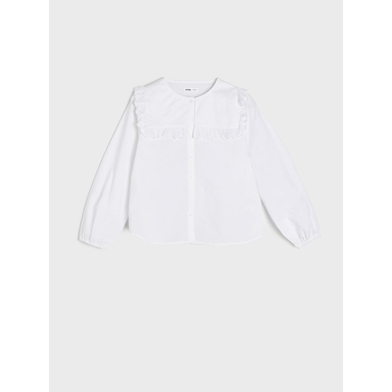 Sinsay Girl’s White Long-Sleeve Shirt ANFK598