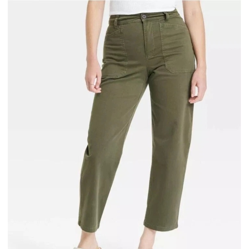 Universal Thread Women’s Dark Green High-Rise Barrel Leg Pants |Universal Thread In Lebanon
