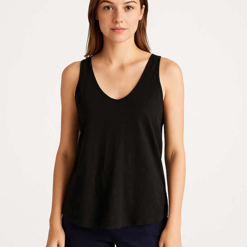 Mango Women’s Black Ribbed Tank Top |Mango In Lebanon