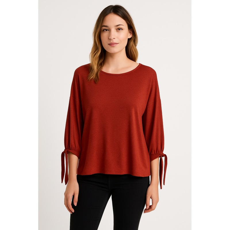 Mango Women’s Brick Red Long-Sleeve Blouse| Mango in Lebanon
