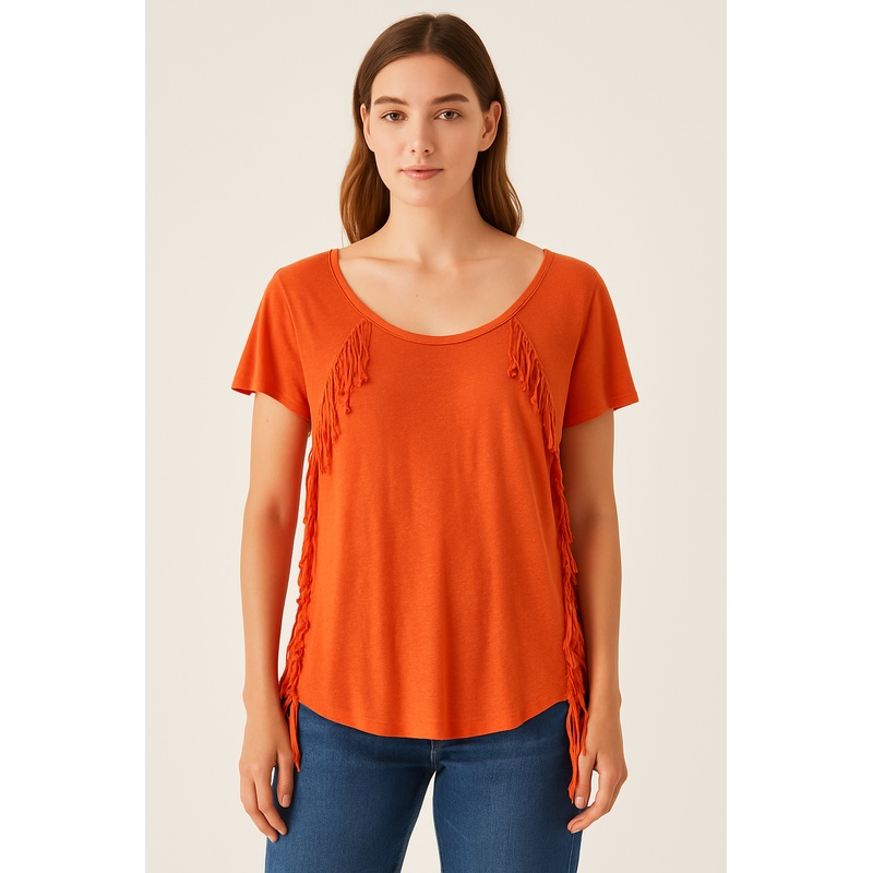 Mango Women’s Orange Basic T-Shirt |Mango In Lebanon