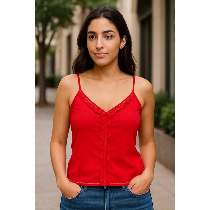 Mango Women’s Red Sleeveless Blouse |Mango In Lebanon