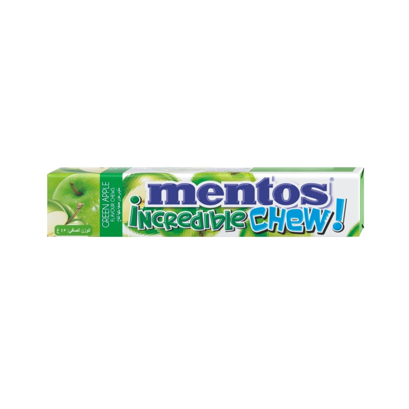 Mentos Incredible Chew Green Apple Gum 45pcs | Mentos In Lebanon