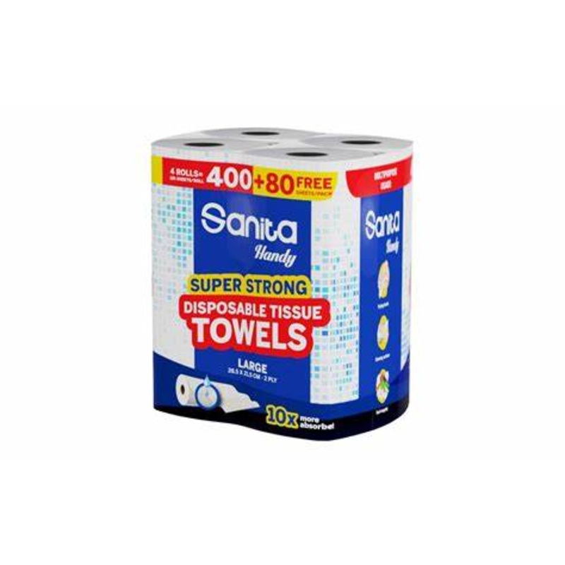 Sanita Handy Towel Large 4 Rolls, 400 + 80 Free Sheets| Sanita In Lebanon