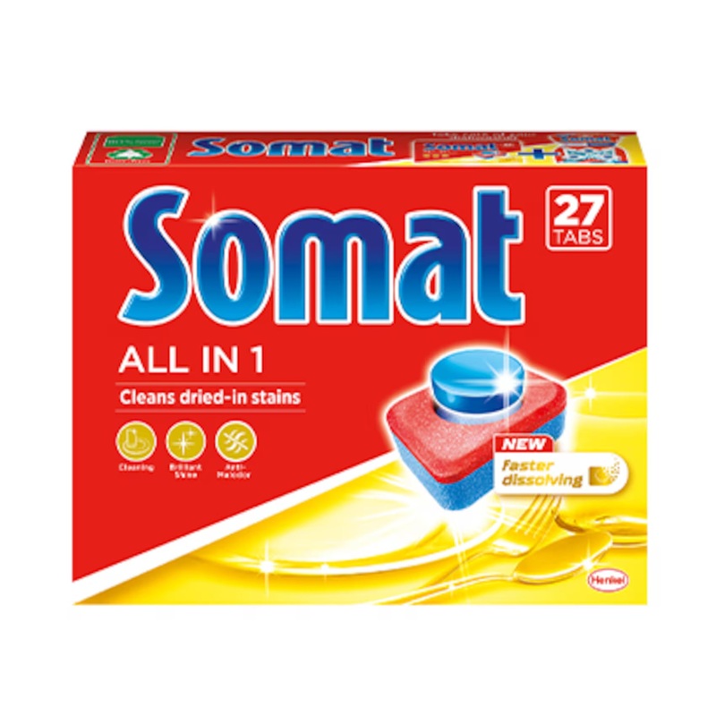 Somat All in 1 Automatic Dishwashing Detergent, lemon 27Tabsx17.6g | Somat In Lebanon