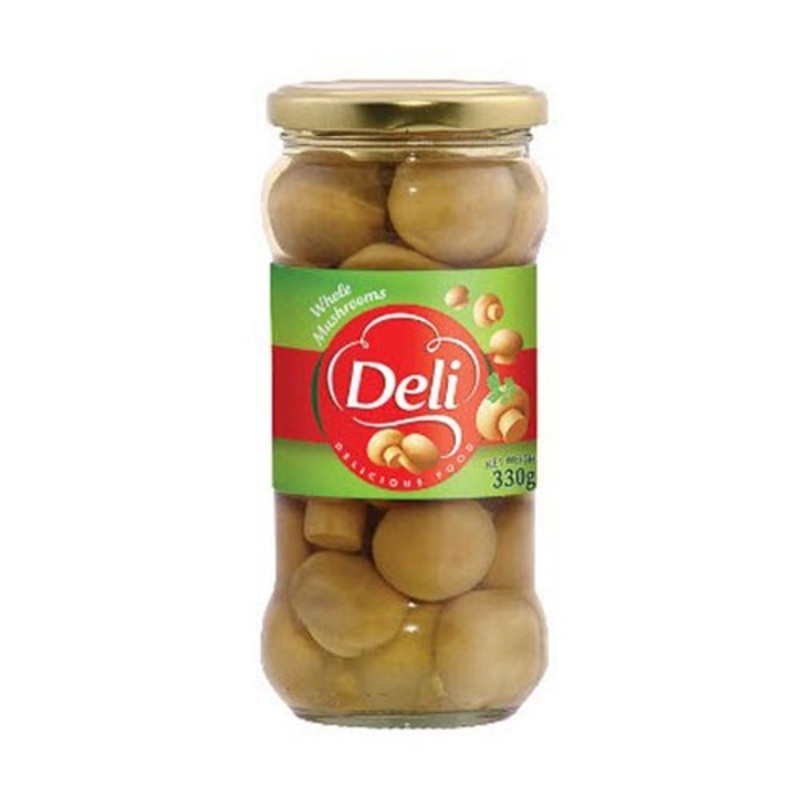 Deli Whole Mushrooms Glass Jar 330g | Deli In Lebanon