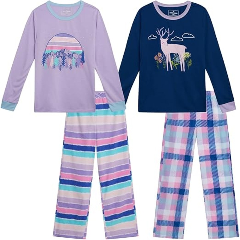 Eddie Bauer Girl’s 4 Piece Matching Fleece Graphic Pajama Set |Eddie Bauer In Lebanon