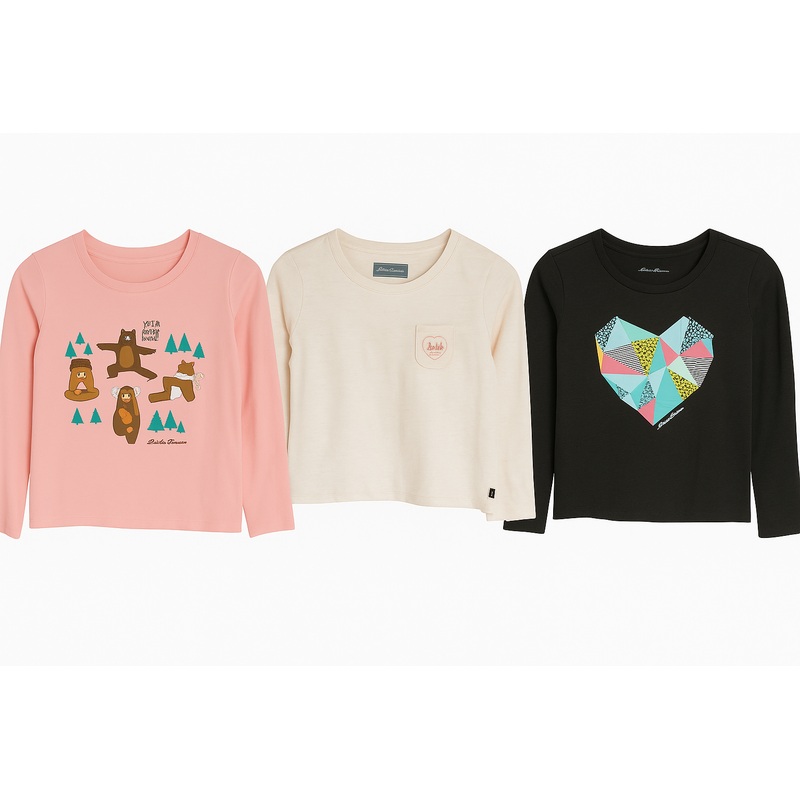 Eddie Bauer Girl’s Pink, White, Grey 3-Pack T-Shirt Set |Eddie Bauer In Lebanon