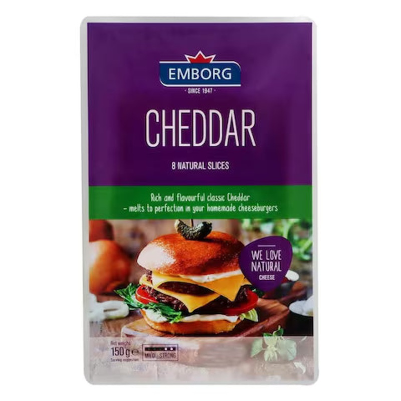 Emborg Natural Cheddar Slices 150g | Emborg In Lebanon