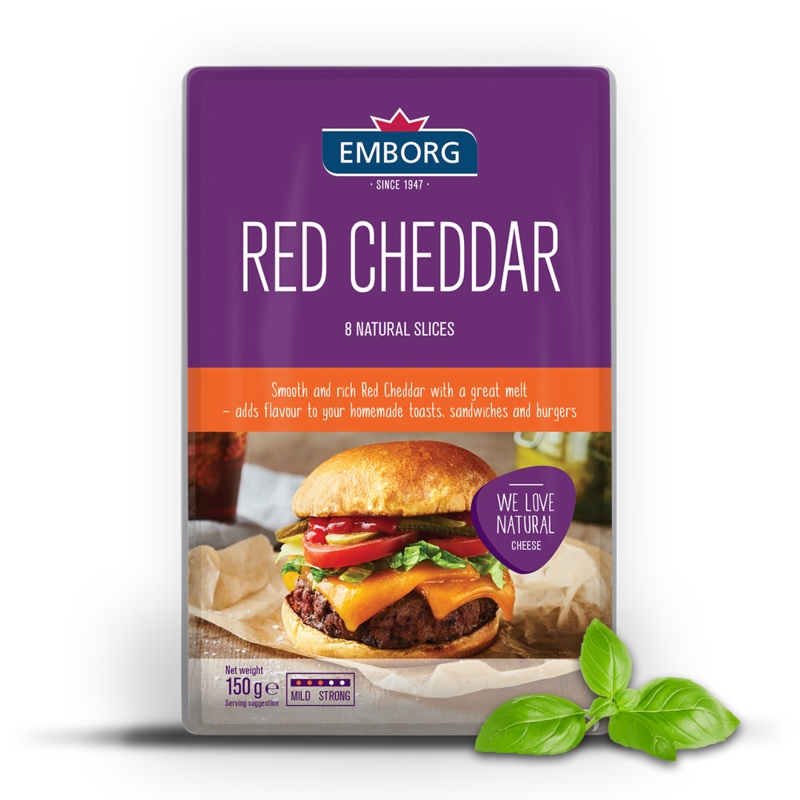 Emborg Natural Red Cheddar Slices 150g | Emborg In Lebanon