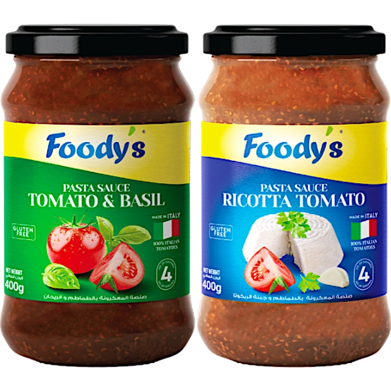 Foody’s Tomato & Basil 400g + Ricotta Tomato 400g (Special Offer) | Foody’s In Lebanon