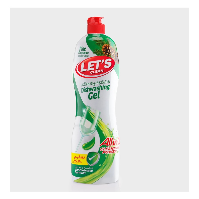 Let’s Clean All In 1 Cleaning Power Pine Dishwashing Liquid 750ml | Let’s Clean In Lebanon