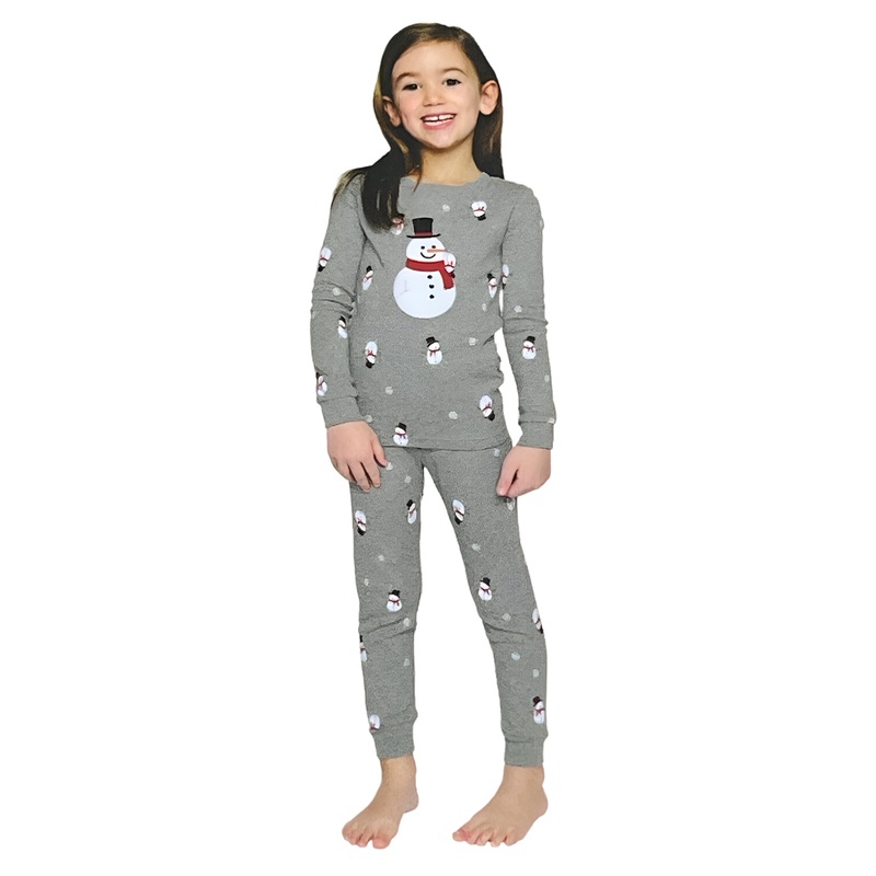 Pekkle Girl’s Gray Snowman Printed 2-Piece set |Pekkle In Lebanon