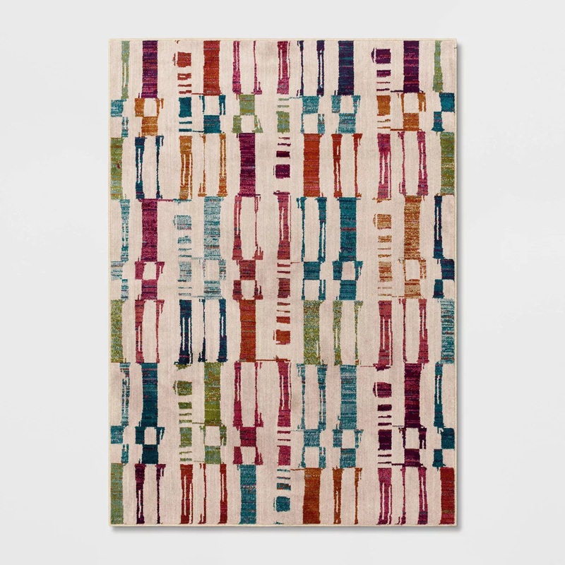 Threshold Beige With Multicolor Prints Rug 0.5 X0.7m | Threshold In Lebanon