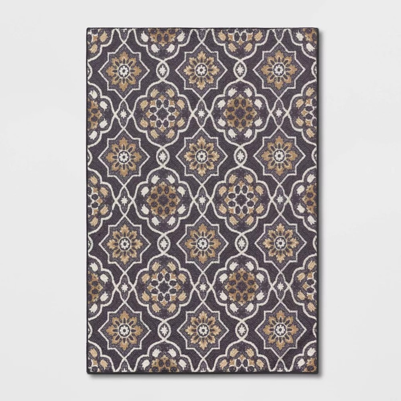 Threshold Charcoal Gray With Multicolor Prints Rug 1.2×1.6m ( 4FTx5FT 6 IN) | Threshold In Lebanon