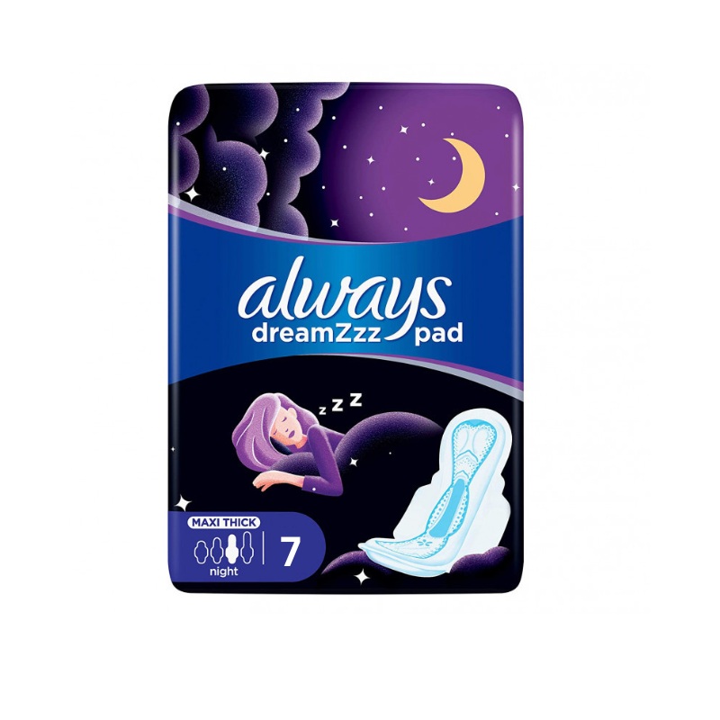 Always Dreamz Pad Maxi Thick Night 7 Pads | Always In Lebanon