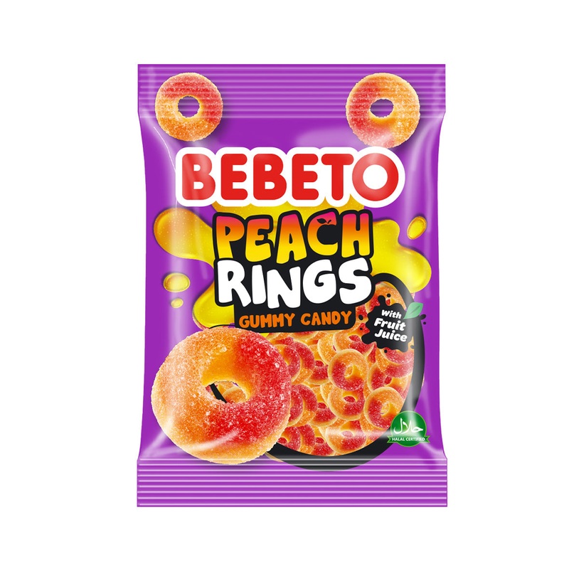 Bebeto Jelly Gum Peach Rings 80g | Bebeto In Lebanon