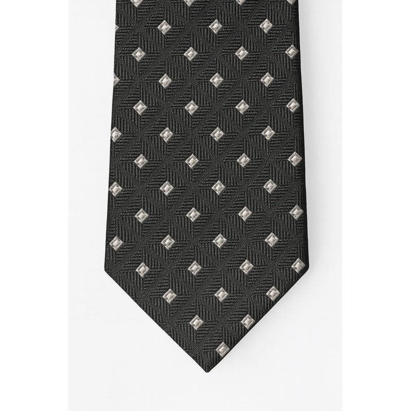 Club Room Men’s Black Classic Geo Grid Tie ABL353