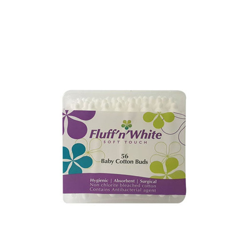 Fluff n White Cotton Buds Baby Square Box 56s | Fluff n White In Lebanon
