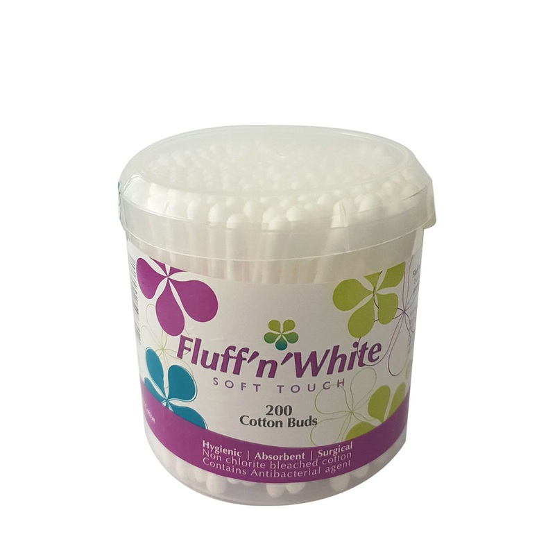 Fluff n White Cotton Buds Round Box 200s | Fluff n White In Lebanon