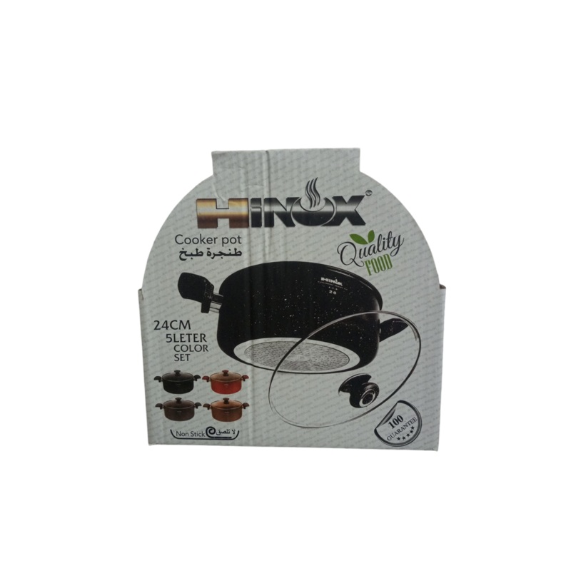 Hinox Black Granite Non-stick Cooking Pot 5L 24cm