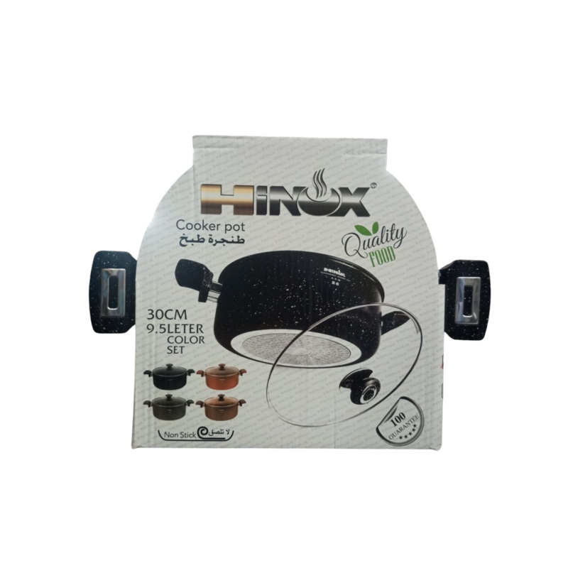 Hinox Black Granite Non-stick Cooking Pot 9.5L 30cm | Hinox In Lebanon