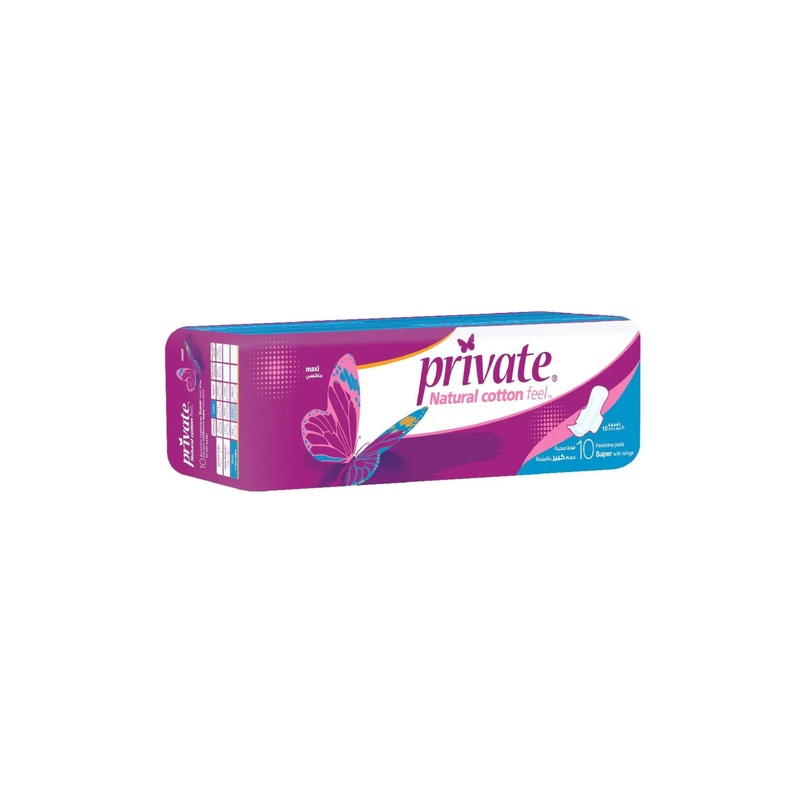 Private Maxi Super Pads Natural 10 Pad | Private In Lebanon